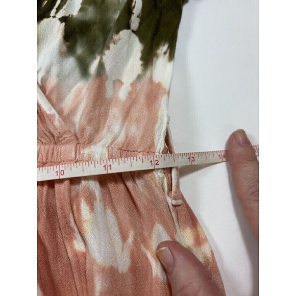 YFB Young Fabulous & Broke Jillian Faux Wrap Dress Geode White Peach Green M - Picture 6 of 12